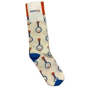 SOCK Club BANJO Men's One Size Orange Blue Made In USA